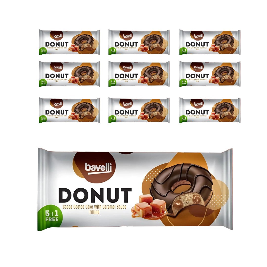 Bavelli Cocoa Coated Donut with Caramel Sauce Filling 240g