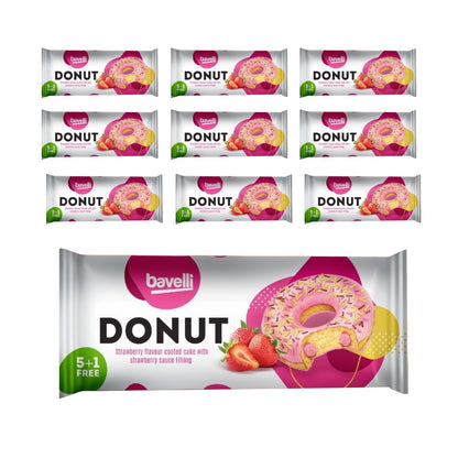Bavelli Strawberry Glazed Donut with Strawberry Cream Filling, 240g