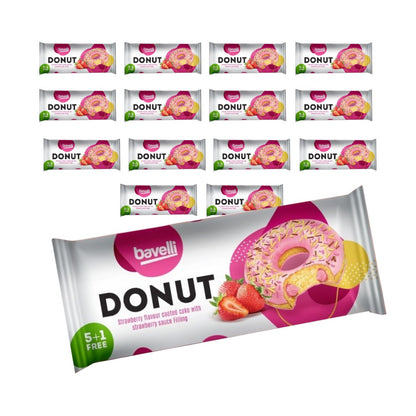 Bavelli Strawberry Glazed Donut with Strawberry Cream Filling, 240g