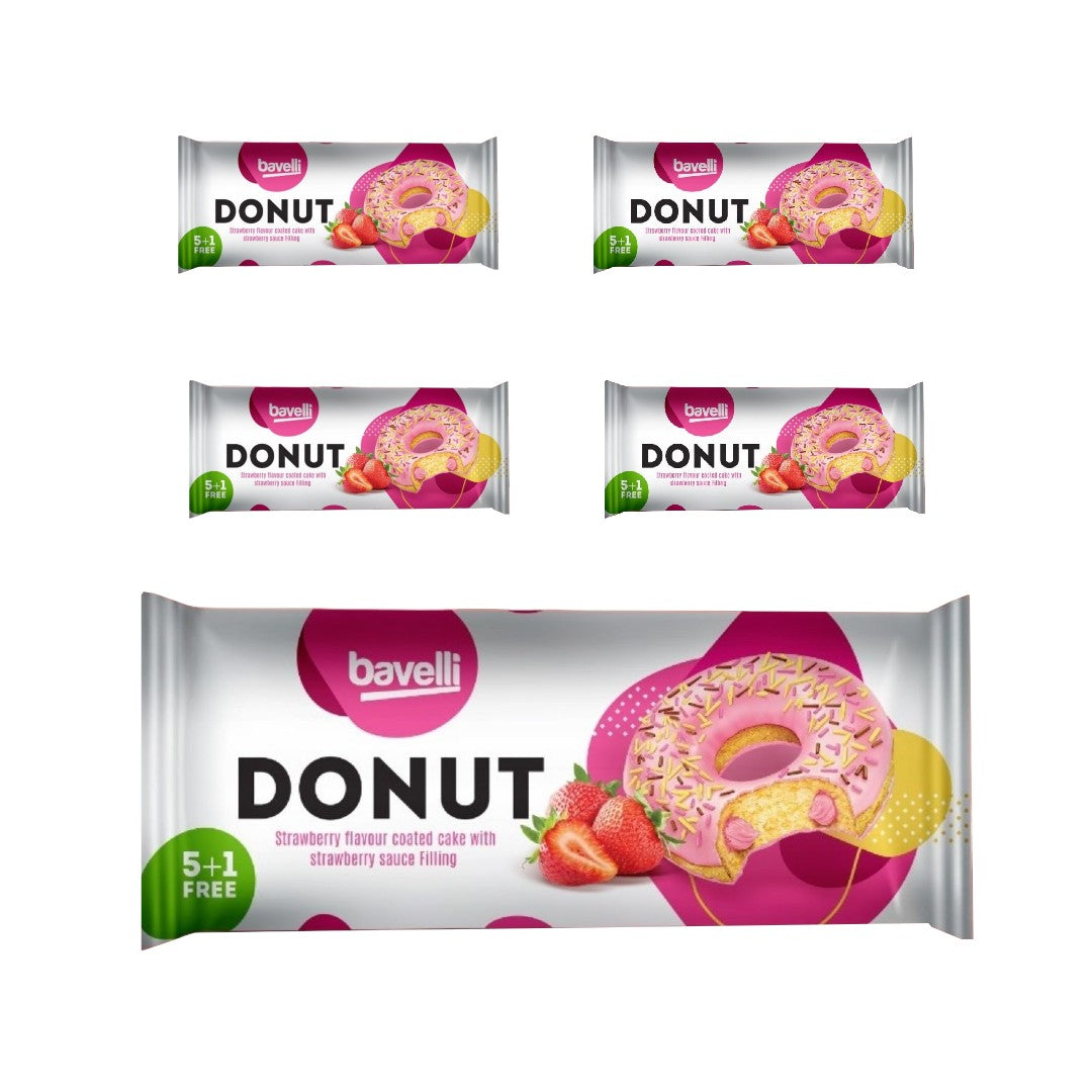 Bavelli Strawberry Glazed Donut with Strawberry Cream Filling, 240g