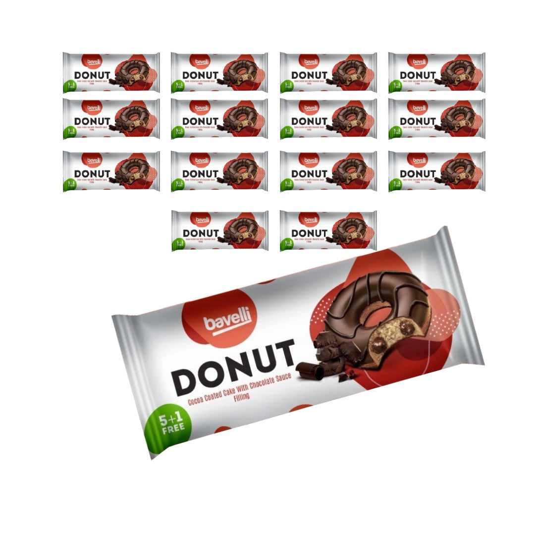 Bavelli Chocolate Glazed Donuts with Chocolate Cream Filling 240g