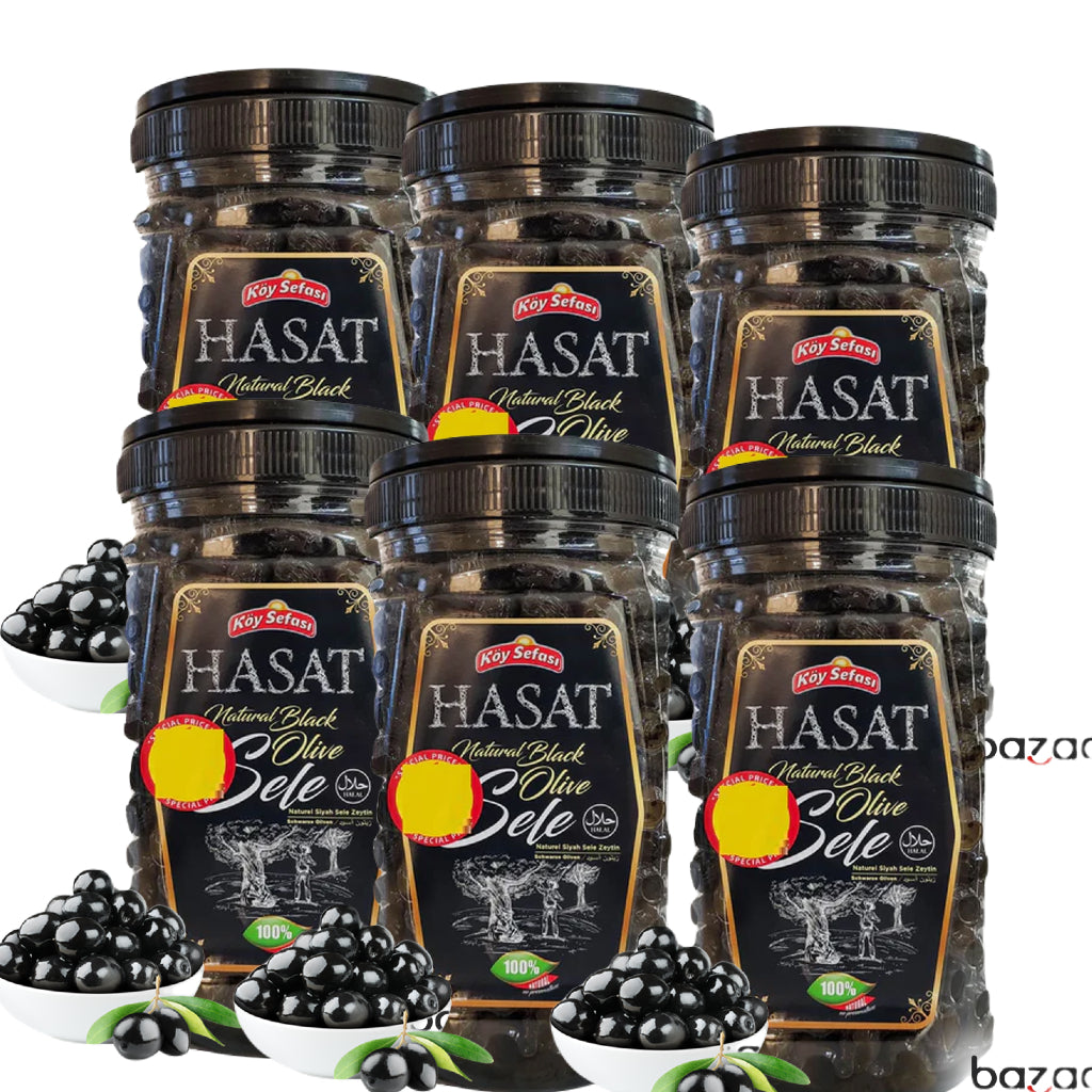 Hasat Koy Sefasi Natural Black Sele Olives, 1200g