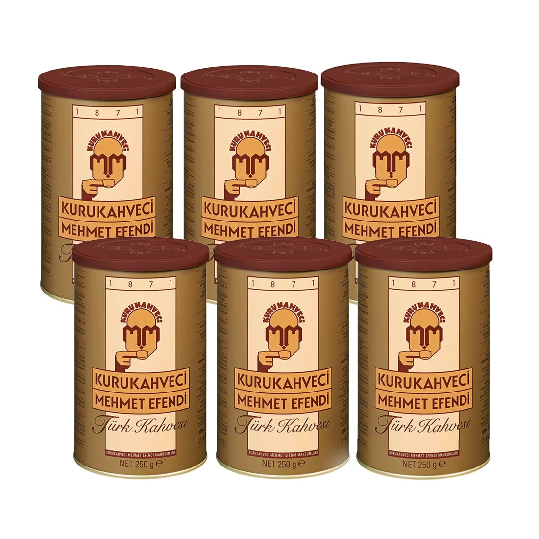 Kuru Kahveci Mehmet Efendi Original Turkish Coffee (Turk Kahvesi), 6x500g