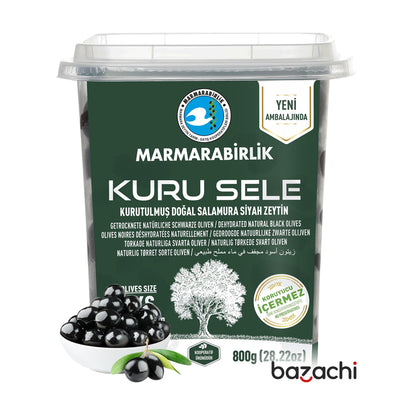 Marmarabirlik  Kuru Sele Natural Black Olives Green 3XS Size 800g