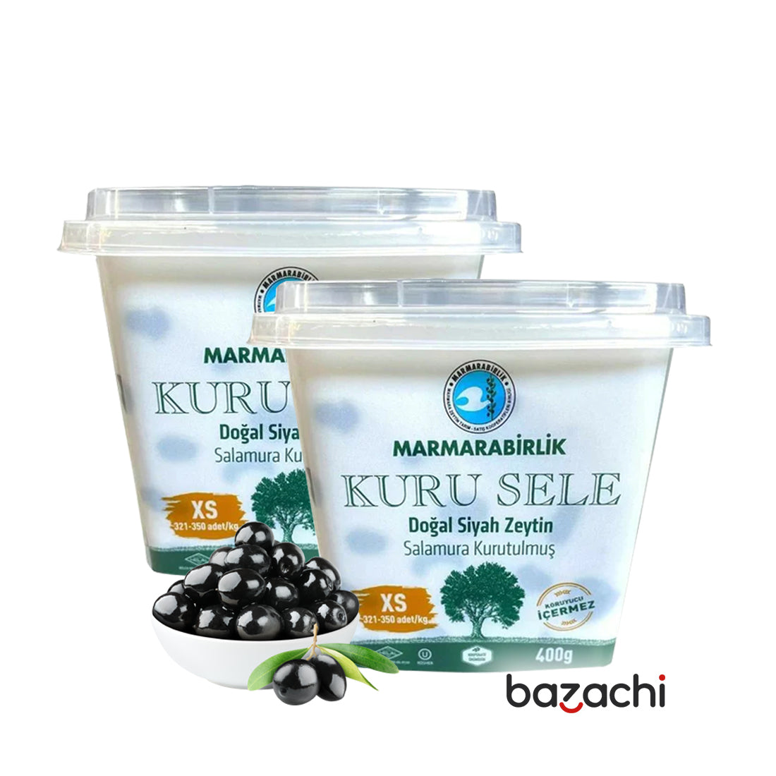 Marmarabirlik  Kuru Sele Natural Black Olives  400g-XS Size