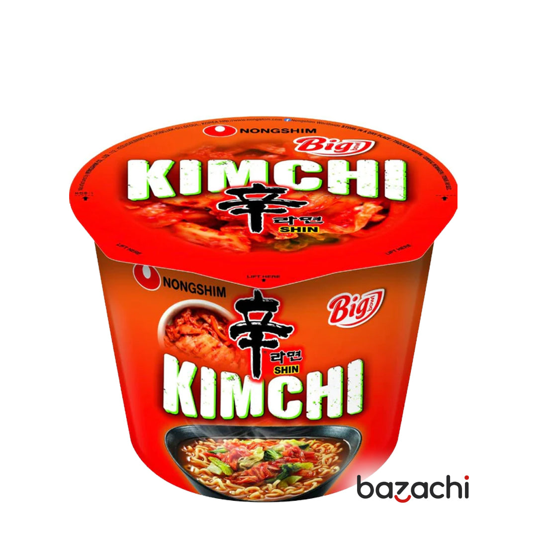 Nong Shim Kimchi Noodles Big Bowl 114g - Halal & Vegan