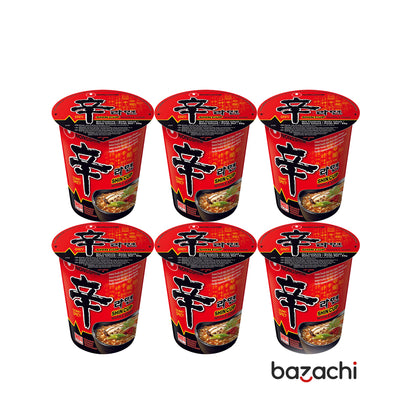 Nongshim Hot & Spicy Cup Noodles 6x68g - Halal & Vegan