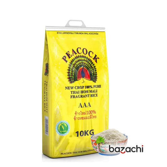 Peacock Thai Hom Mali Fragrant Rice AAA, 100% Pure New Crop, 10kg-Free Shipping