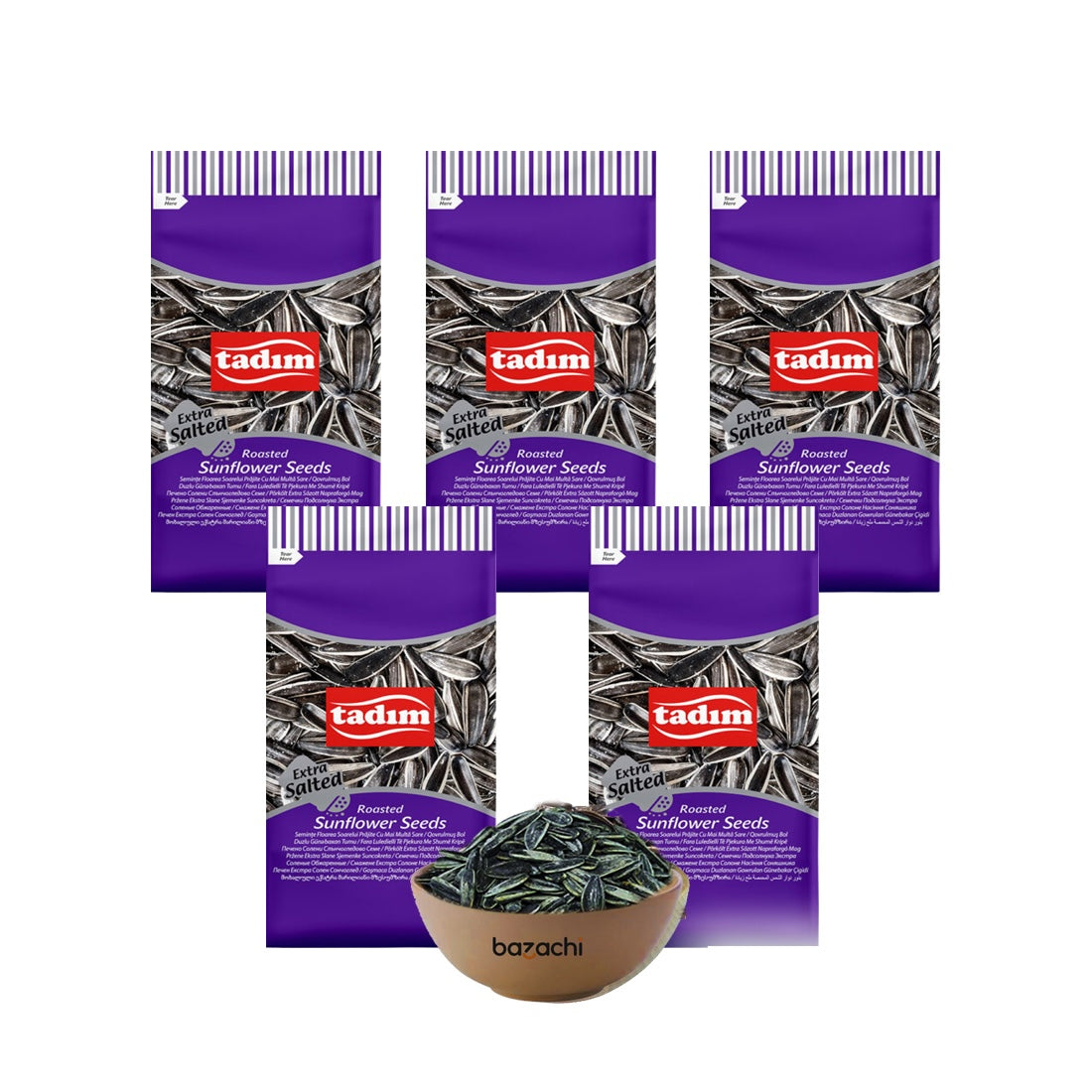Tadim Roasted Extra Salted Sunflower Seeds (Ekstra Tuzlu Kavrulmus Aycekirdegi), 270g