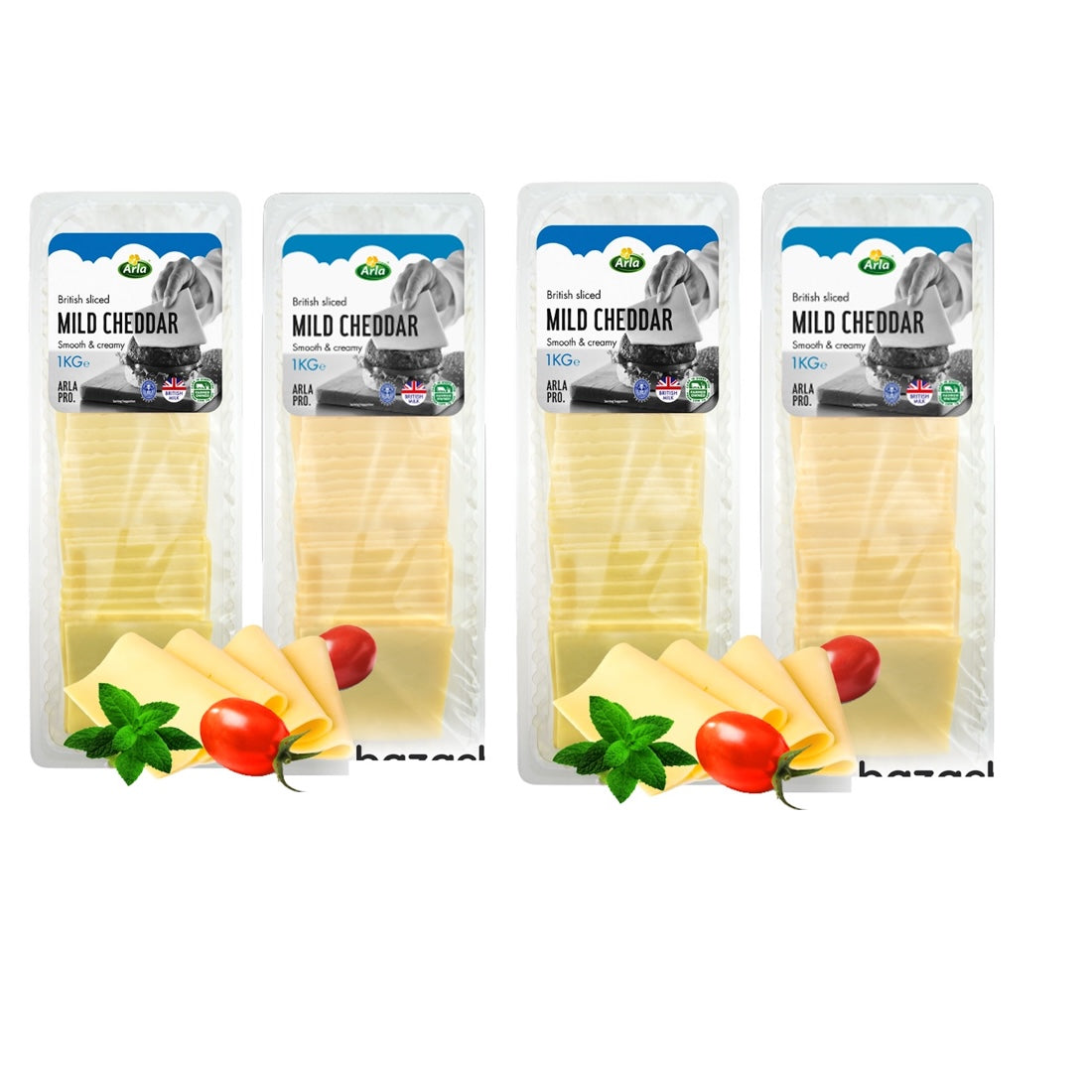 Arla Pro Mild Cheddar Cheese Slices 1kg - Vegetarian