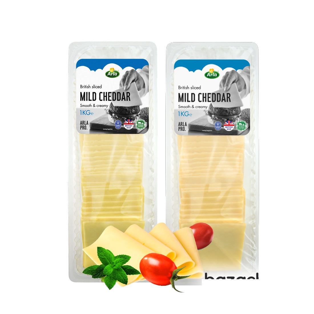 Arla Pro Mild Cheddar Cheese Slices 1kg - Vegetarian