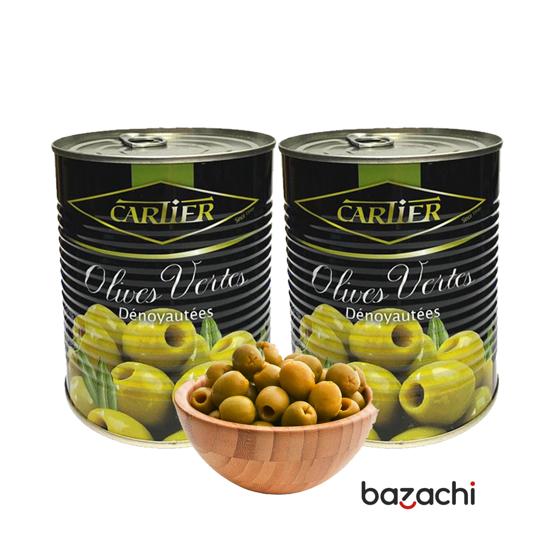 Cartier Green Pitted Olives (1 Kg)