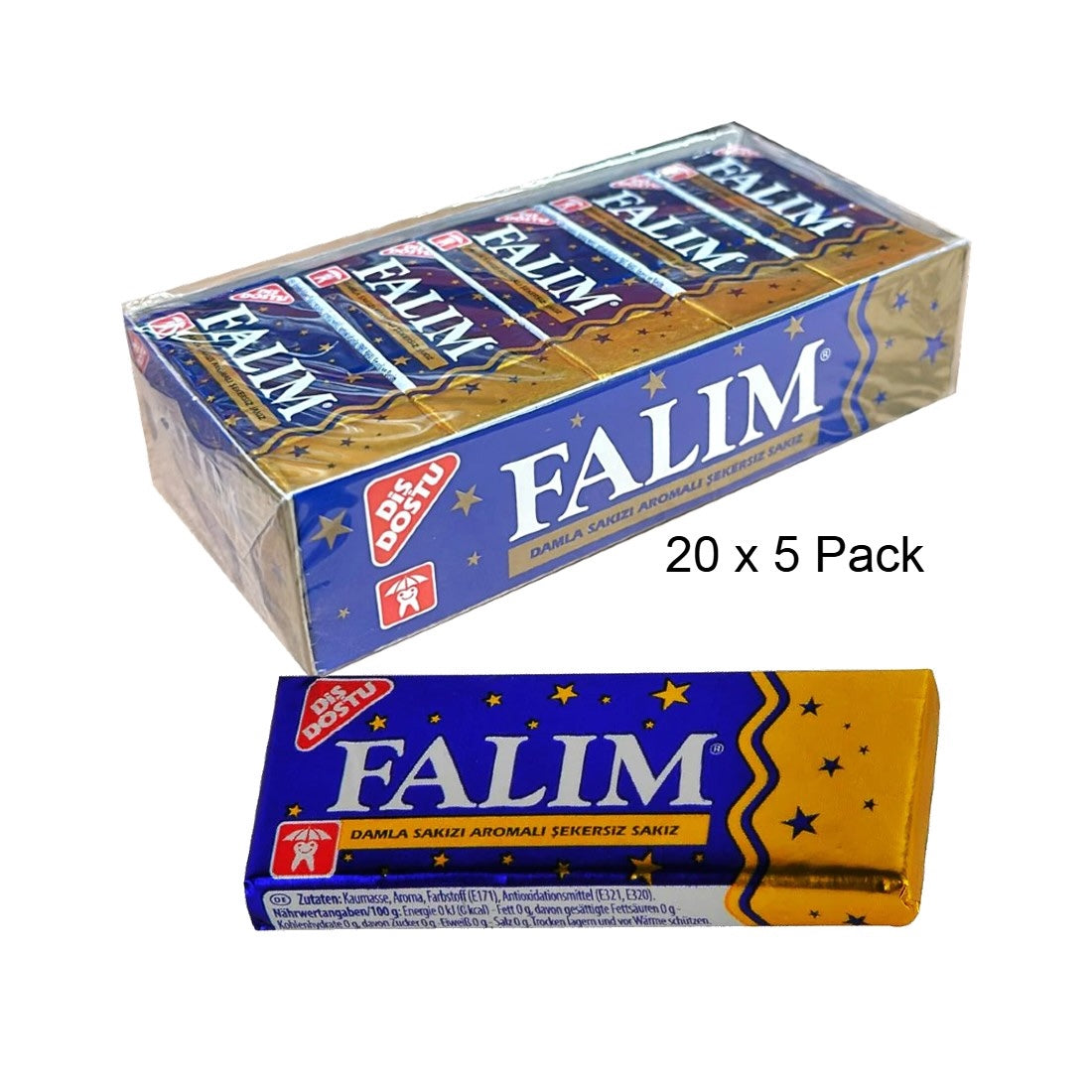 Kent Falim Sugar Free Chewing Gum - Damla Sakizi, 5 Pack – bazachi