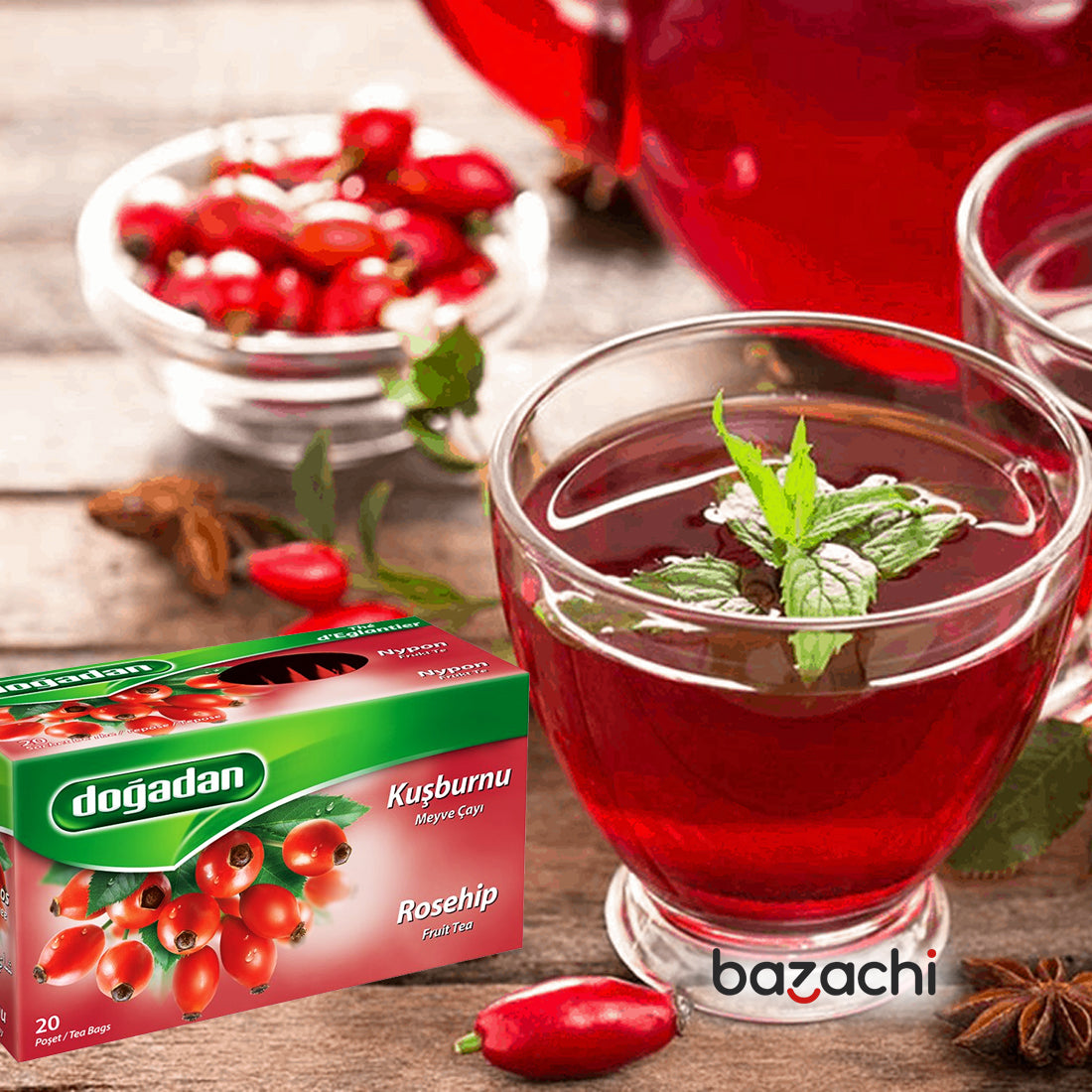 Dogadan Rosehip Tea (Kusburnu Cayi) 20Tea Bags – bazachi