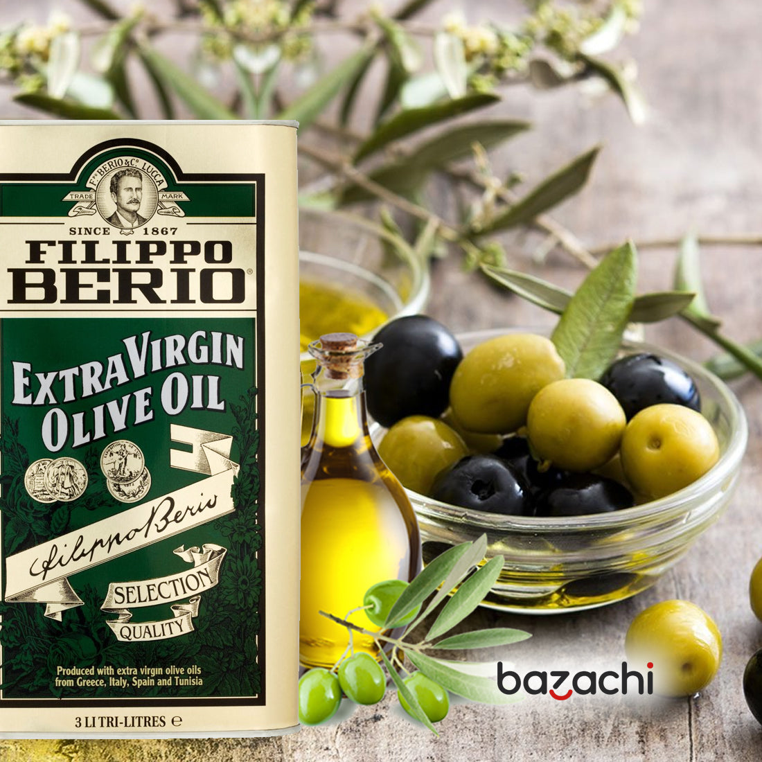 Filippo Berio Extra Virgin Olive Oil Tin Pack 3L