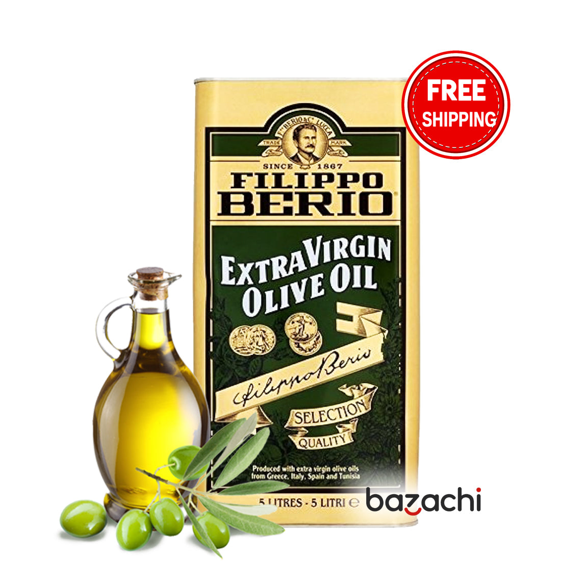 Filippo Berio Extra Virgin Olive Oil Tin Pack 5L