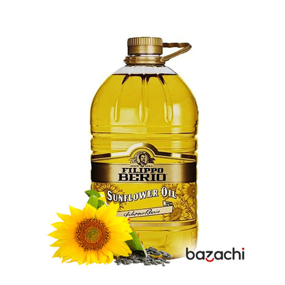 Filippo Berio Sunflower Oil, Cooking Oil - 5 x 5L Pack