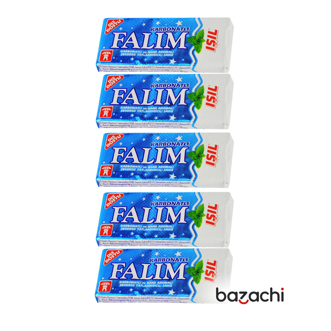 Kent Falim Carbonate Mint  Sugar Free Chewing Gum 5 Pack