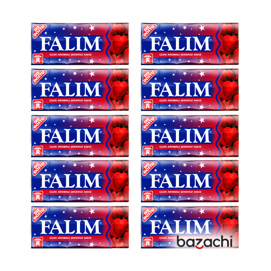 Kent Falim Strawberry Flavoured Sugar Free Gum 5 Pack