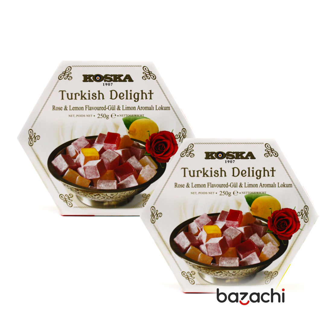 Koska Lemon & Rose Flavoured Turkish Delight (Lokum) 250g