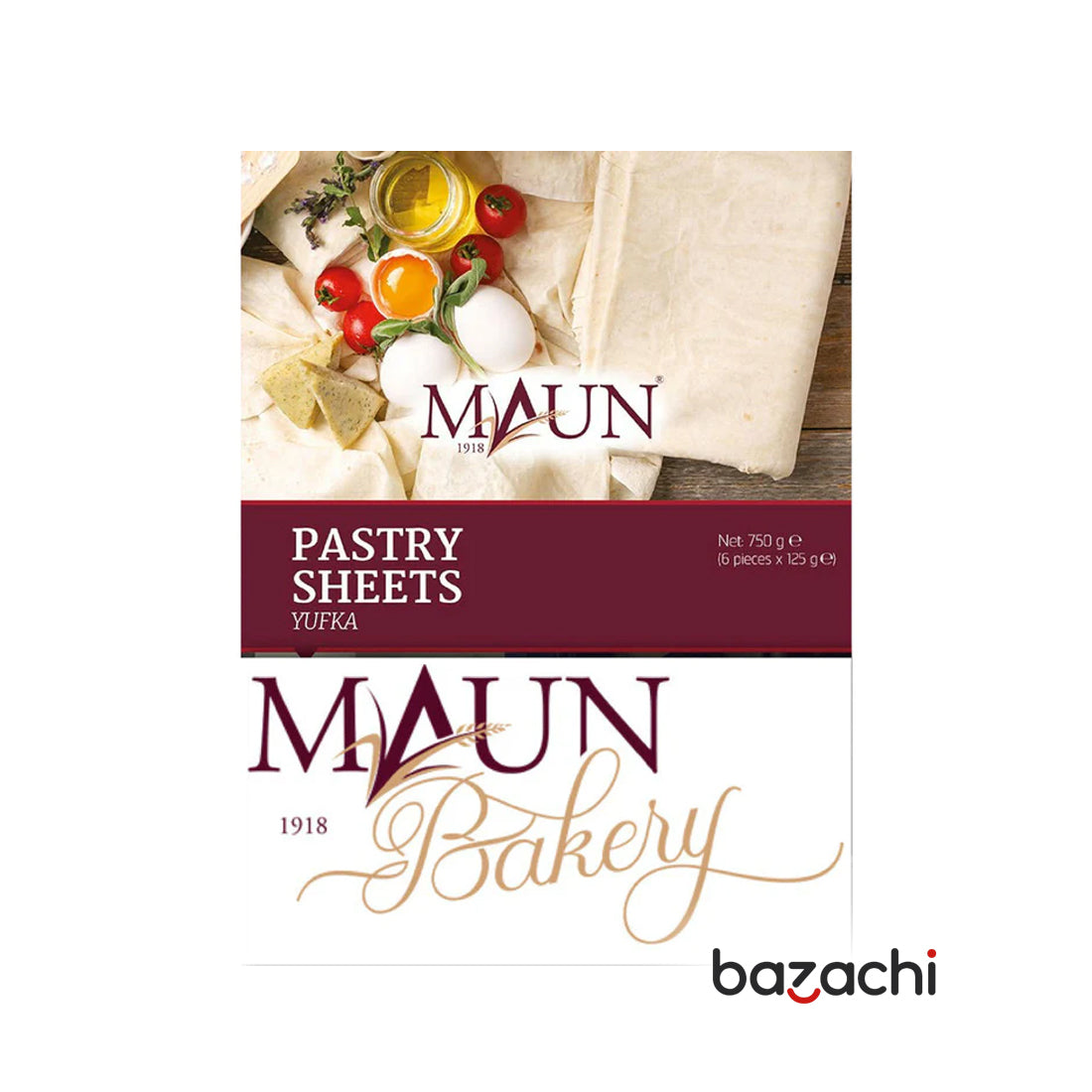 Maun Frozen Pastry Sheets 6 Pcs 750g  (Yufka)