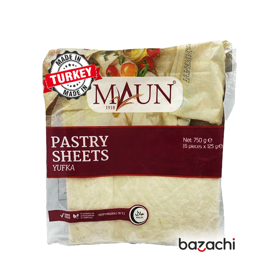 Maun Frozen Pastry Sheets 6 Pcs 750g  (Yufka)