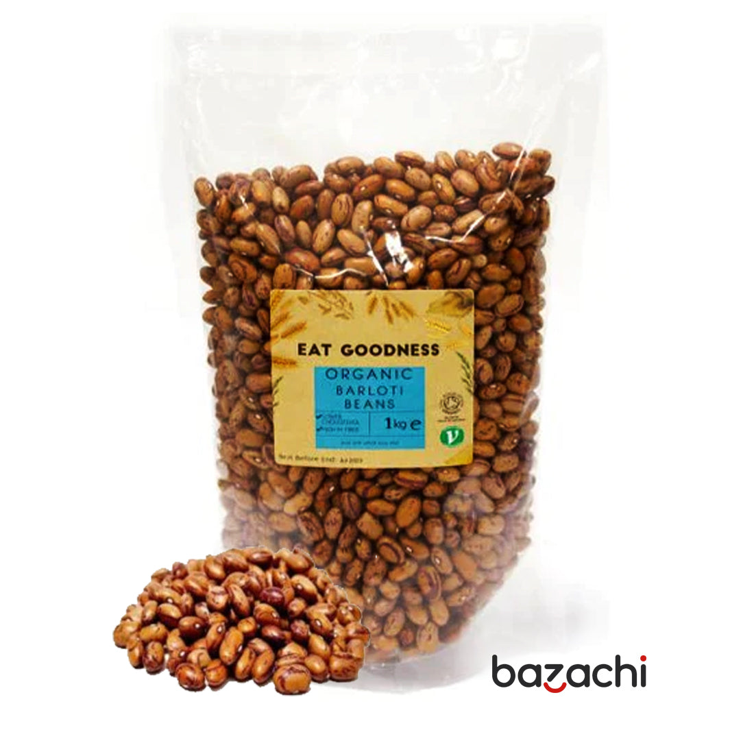 Organic Natural Borlotti Beans 1kg GMO Free