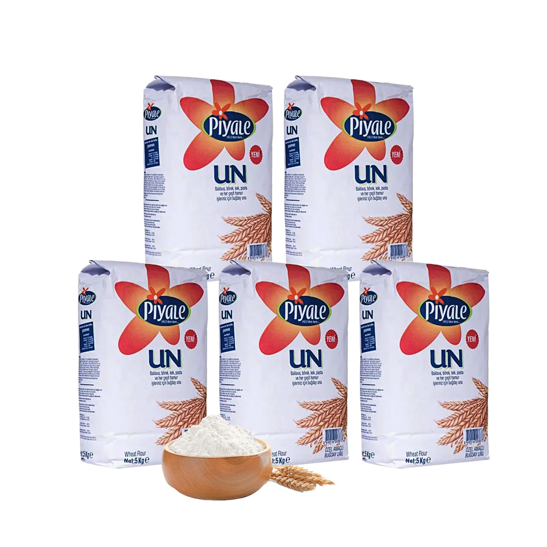 Piyale All Purpose Premium Quality Plain Wheat Flour (Bugday Unu) 5Kg