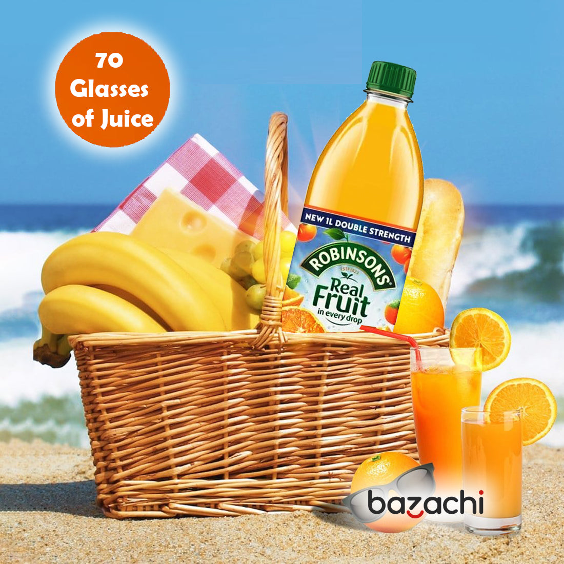 Robinsons Real Fruit Double Strength Orange Squash Juice 1.75L bazachi