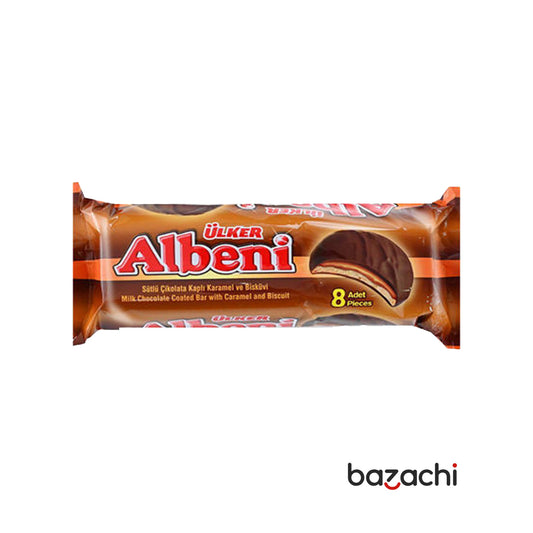 Ulker Albeni Milk Chocolate Coated Ring Caramel & Biscuits 8 Pcs 344g