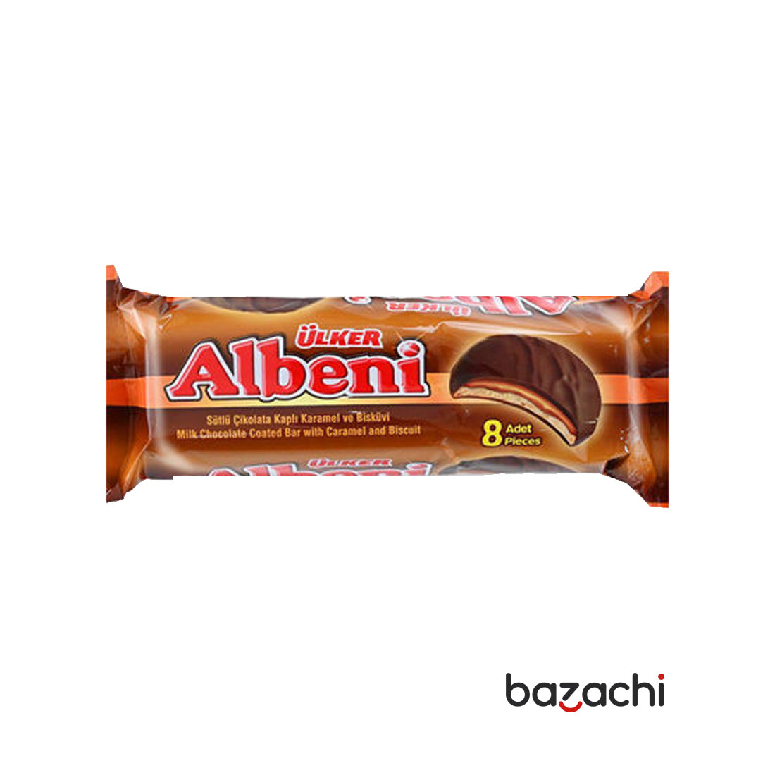 Ulker Albeni Milk Chocolate Coated Ring Caramel & Biscuits 8 Pcs 344g