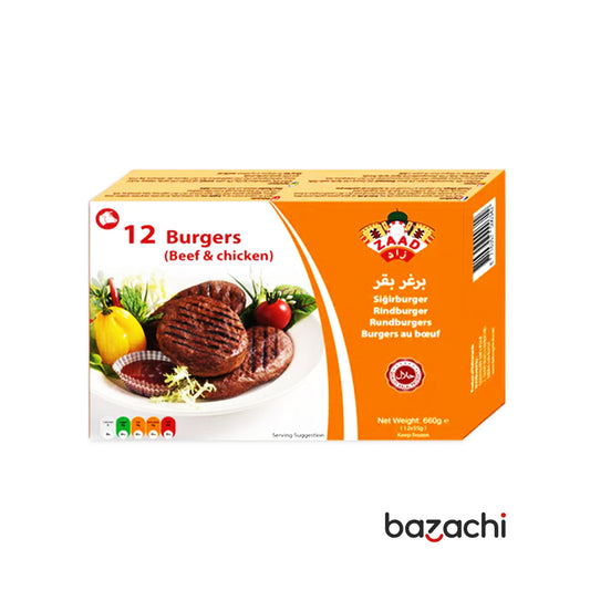 Zaad 12 pcs Beef & Chicken Burgers 12x60g