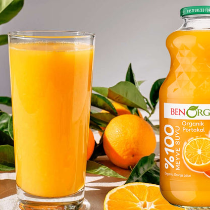 BenOrganic - 100% Natural Organic Orange Juice 946ml - Glass Bottle