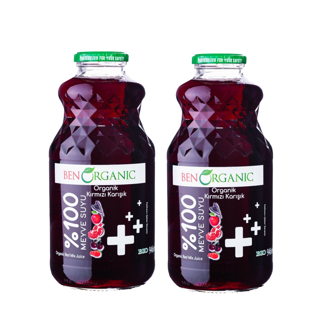 BenOrganic - 100% Natural Organic Red Mix Juice  946ml - Glass Bottle