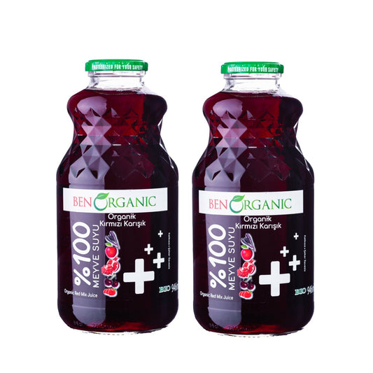 BenOrganic - 100% Natural Organic Red Mix Juice  946ml - Glass Bottle