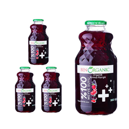 BenOrganic - 100% Natural Organic Red Mix Juice  946ml - Glass Bottle