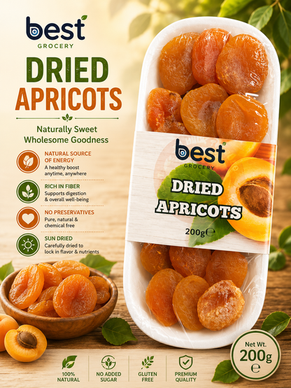 Best Dried Apricots Golden Premium (Sekerpare Kayisi ) 200g