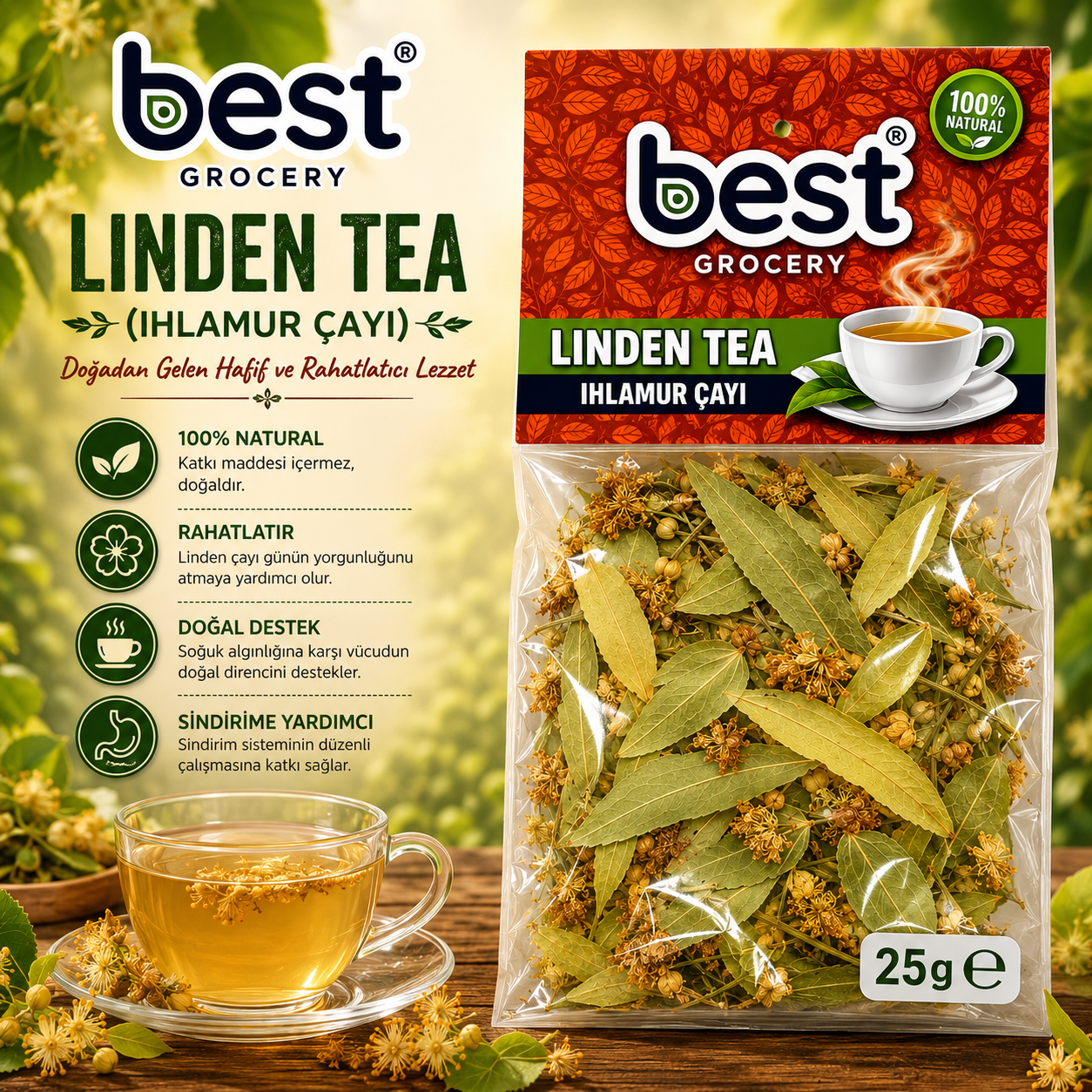 Best Natural Linden Tea (Ihlamur Çayı) 25g