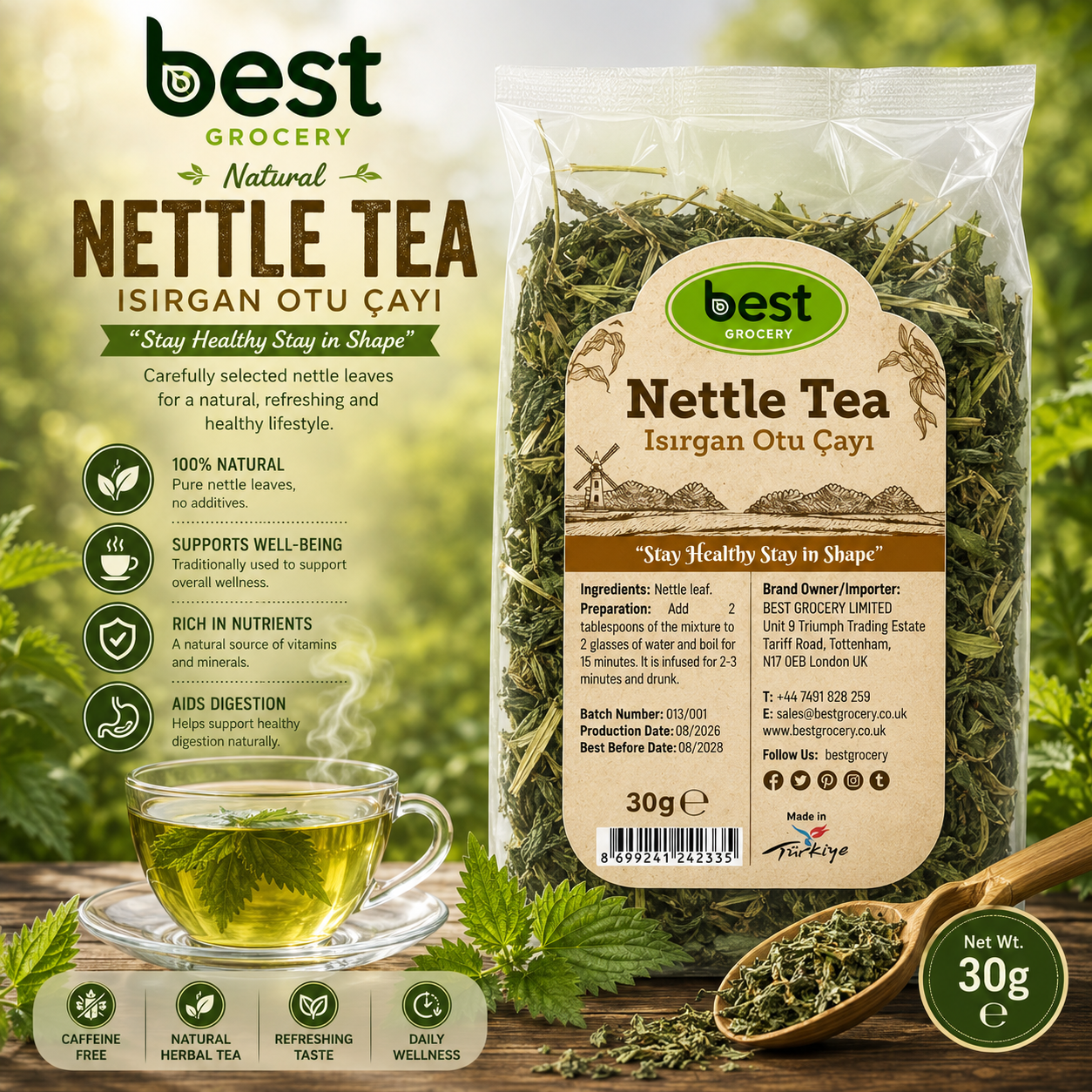 Best Natural Nettle Leaf Tea (Isırgan Otu Çayı) 30g