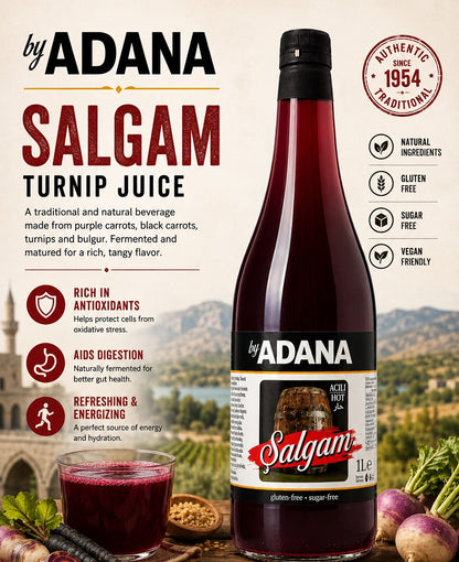 By Adana Turnip Hot Glass Bottle (Acili Salgam ) 1000 ml