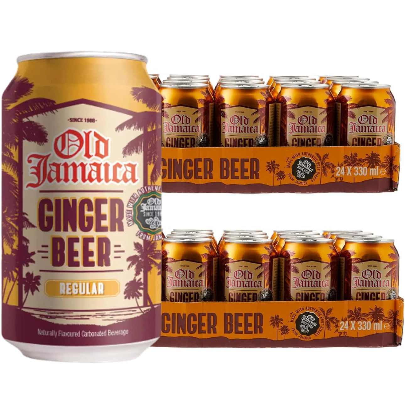 Old Jamaica Ginger Beer Carbonated Soft Drinks, 330ml - Free Shipping