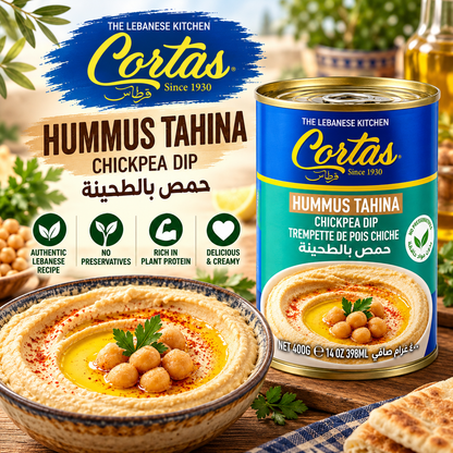 Cortas Hummus Tahina Ready to Eat Chick Pea Dip 400g
