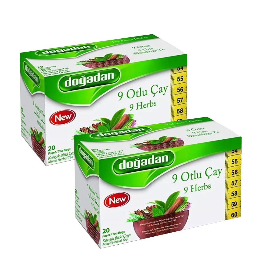 Dogadan 9 Herbs Mixed Herbal Tea (9 Otlu Bitki Cay)20 Tea Bags