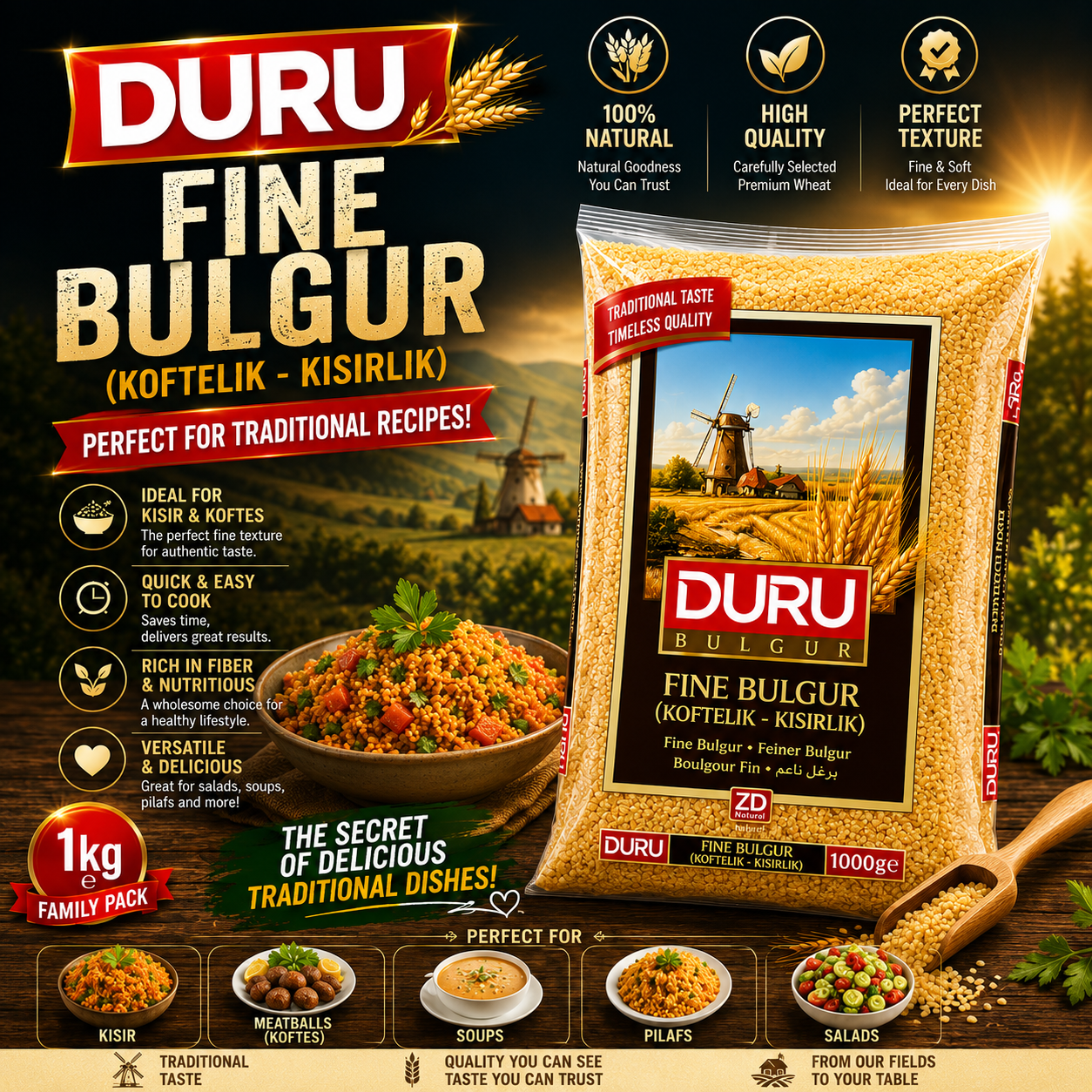 Duru Fine Bulgur (Koftelik - Kisirlik) 1 Kg