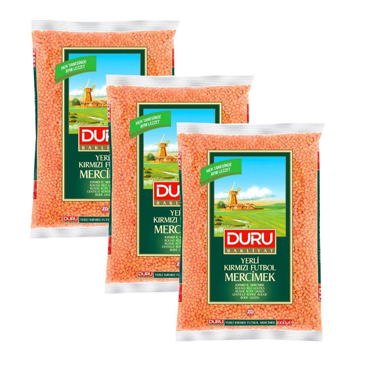 Duru Red Lentils Whole (Futbol Mercimek), 1Kg