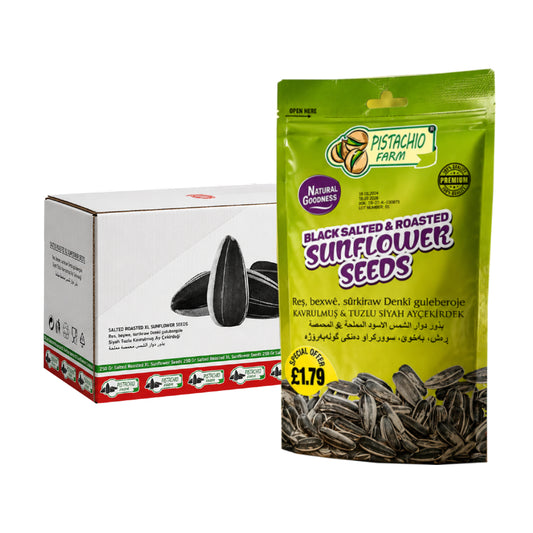 Pistachio Farm Black Salted &  Roasted Sunflower Seeds 12 x 250g