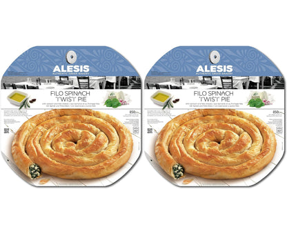 Alesis Greek Filo Twist Pie With Spinach & Feta Cheese, 850g