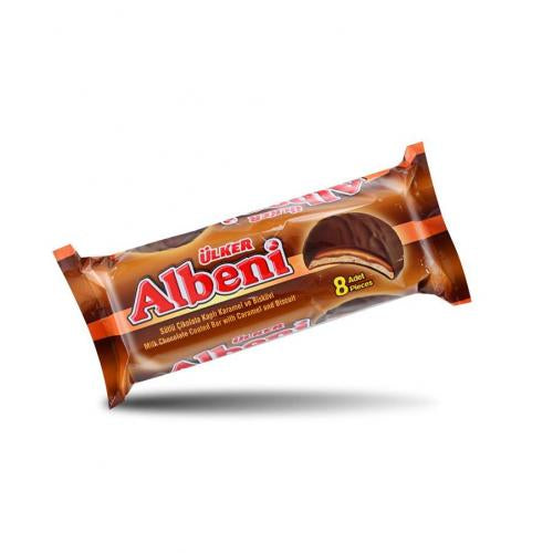 Ulker Albeni Milk Chocolate Coated Ring Caramel & Biscuits 8 Pcs 344g