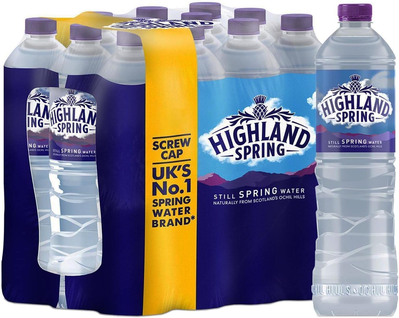 Highland Spring Still Spring Natural Mineral Water, 12x1.5L