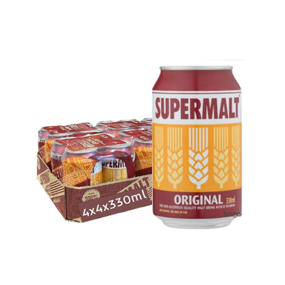 Supermalt Original Non-Alcoholic Malt Drink with B Vitamins, 330ml Can